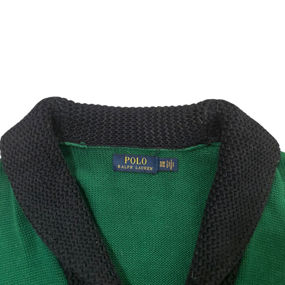 Polo Ralph Lauren Men Green Varsity Patch Shawl Cardigan Sweater 1XB Big & Tall - Picture 3 of 10